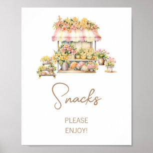 Floral Market Love In Bloom Bridal Shower Snacks Poster