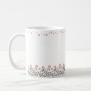 floral maroon white winter classic mug