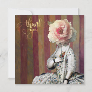 Floral Mask On and Off Diva Thank You Card