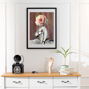 Floral Mask On Diva Photo Print