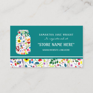 Floral Mason Jar Baby Shower Gift Registry Enclosure Card