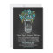 floral mason jar chalkboard wedding invitations