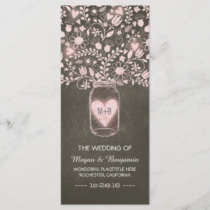 floral mason jar pink elegant wedding programs programme