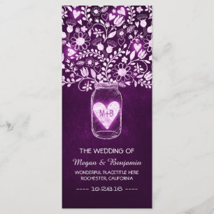 floral mason jar purple elegant wedding programs programme