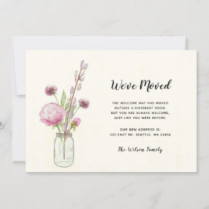 Floral Mason Jar We Have Moved New Address Moving