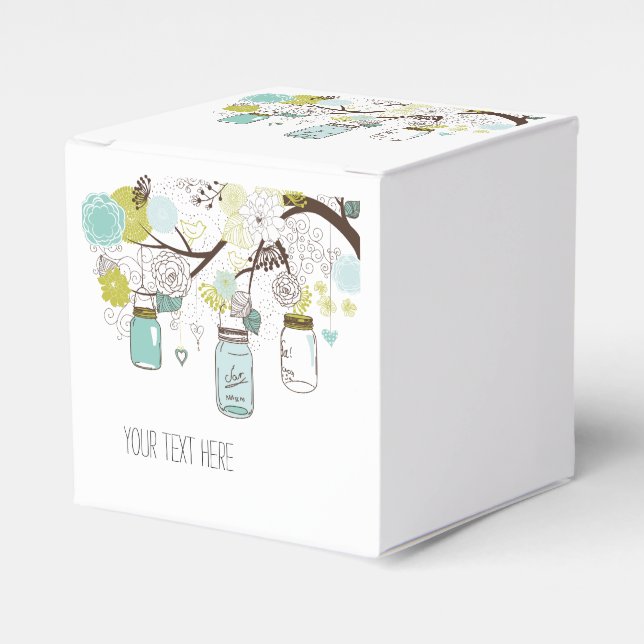 Floral Mason Jars Favour Box (Front Side)