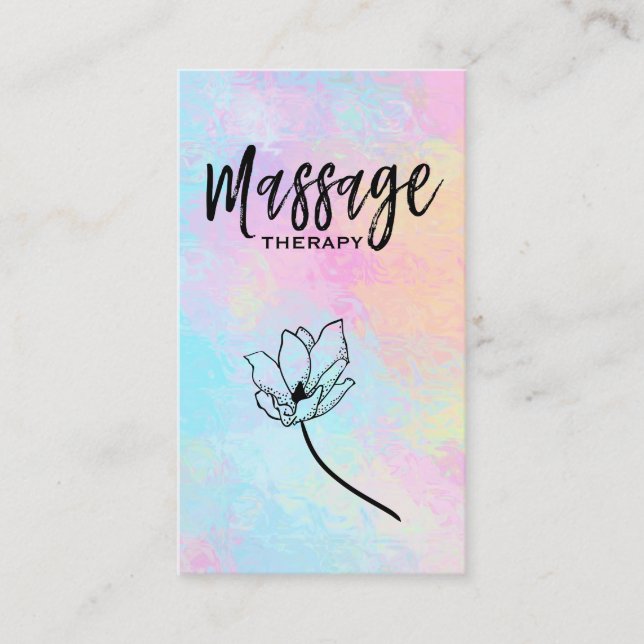 *~* Floral Massage Therapist Massage Therapy Business Card (Front)
