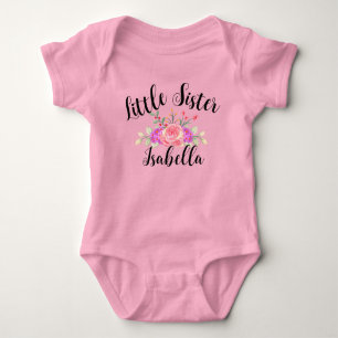 Floral Matching big sister little sis Baby Bodysuit