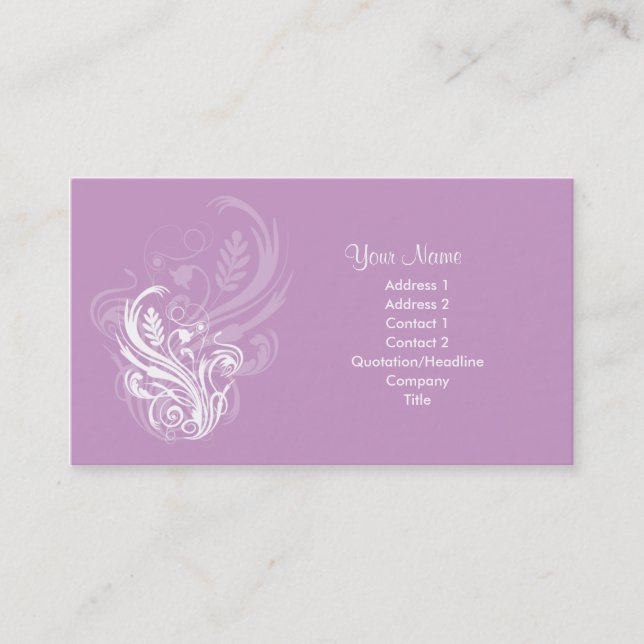 Floral mauve Business card (Front)