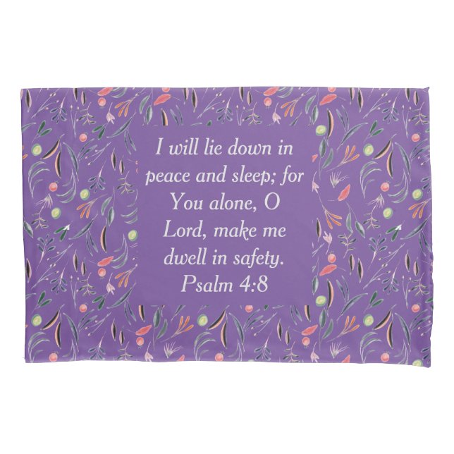 FLORAL Mauve Lilac Peace Sleep Safety | Christian Pillowcase (Front)