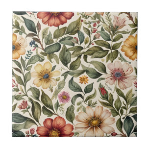 Floral Meadow Botanical Tile