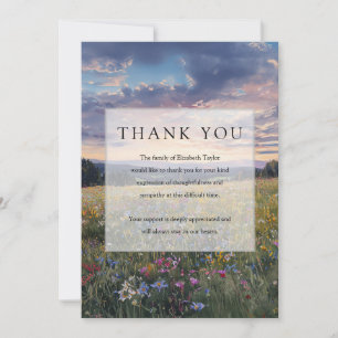 Floral Meadow Celebration of Life Funeral Thank You Card