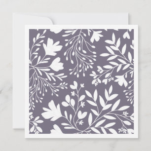 Floral Meadow Dreams - white botanicals purple Card