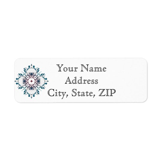 Floral Medallion Teal Anniversary Return Address Return Address Label