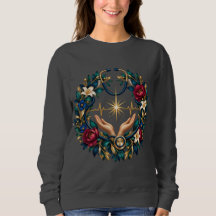Floral Medical Symbol Wreath Women Doctor Sweatshi