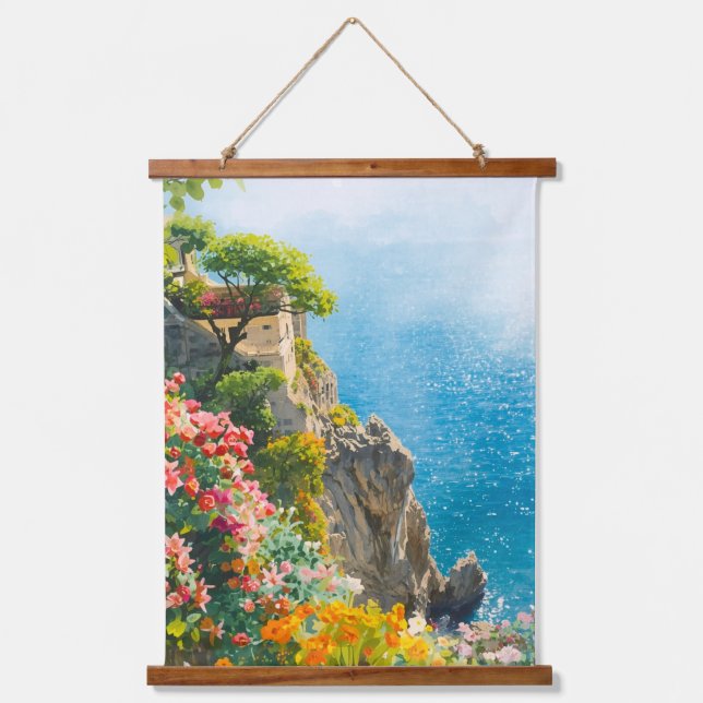 Floral Mediterranean  Hanging Tapestry (Front)