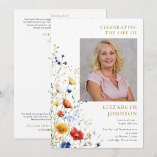 Floral Memorial Funeral Order Of Service Programme