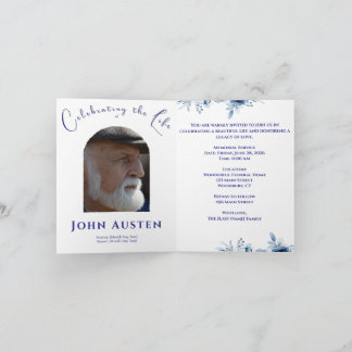 Floral Memorial Invitation 5.25" Square Flat Card
