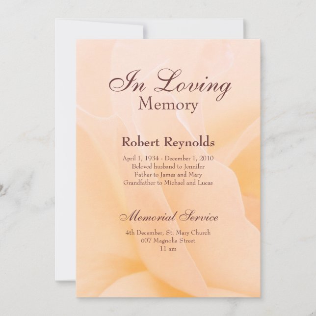 Floral Memorial Service Invitation (Front)