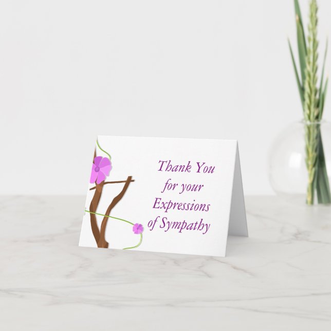 Floral Memorial Thank You for Your Sympathy Card (Front)