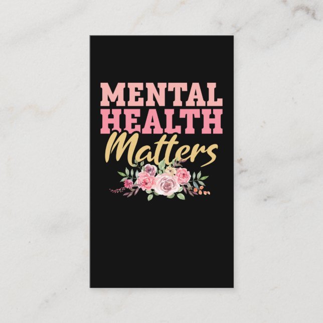 Floral Mental Health Cute Flowers Business Card (Front)