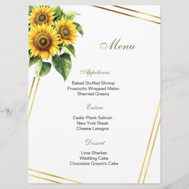 Floral Menu Card (Front)