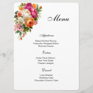 Floral Menu Card