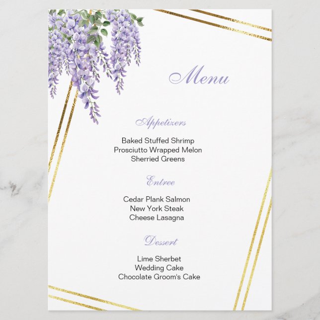 Floral Menu Card (Front)