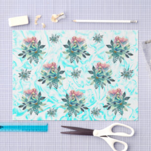 Floral Mermaid Decoupage For Shells Tissue Paper