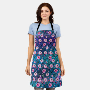 Floral Mermaid Glitter Aprons, Cool Christmas Gift Apron