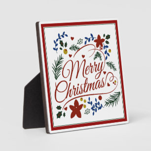 Floral Merry Christmas Plaque