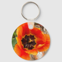 Floral Metal Keychain 