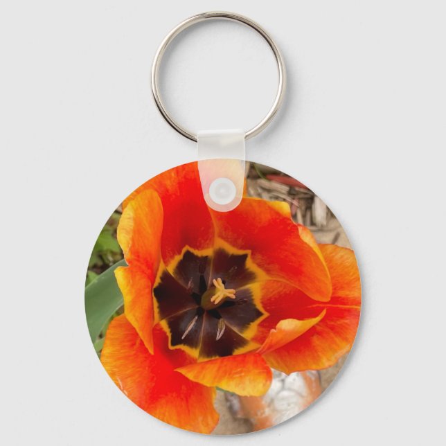 Floral Metal Keychain  (Front)