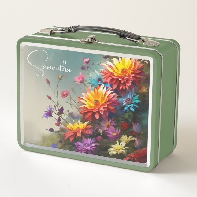 Floral Metal Lunch Box (Front)