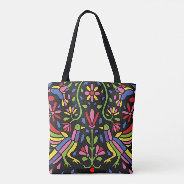 Floral Mexican Design Tote Bag (Back)