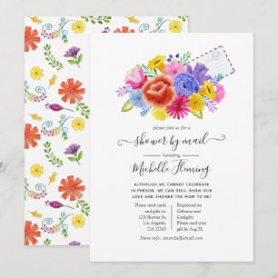 Floral Mexican Fiesta Baby Shower by Mail Invitation
