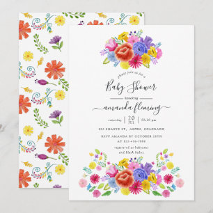 Floral Mexican Fiesta Baby Shower Invitation