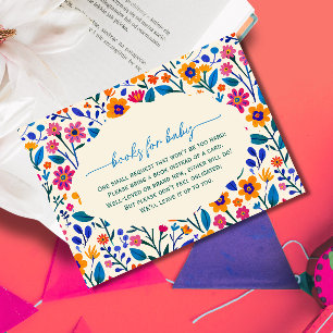 Floral  Mexican fiesta books for baby Enclosure Card