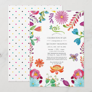 Floral Mexican Fiesta Celebration of Life Invitation