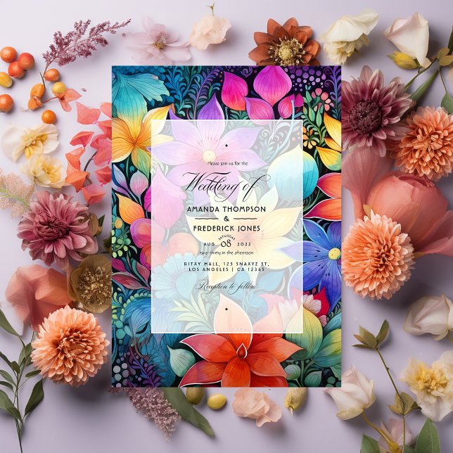 Floral Mexican Fiesta Floral Wedding Invitation (Fiesta Wedding)