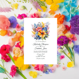 Floral Mexican Fiesta Floral Wedding Invitation