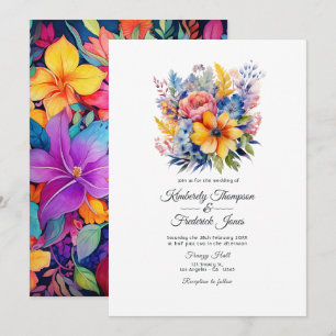 Floral Mexican Fiesta Floral Wedding Invitation