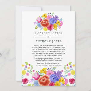 Floral Mexican Fiesta Reduced Wedding Guest List Announcement