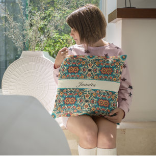 Floral Mexican Pattern, customisable Cushion