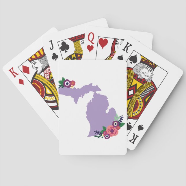 Floral Michigan Playing Cards (Back)