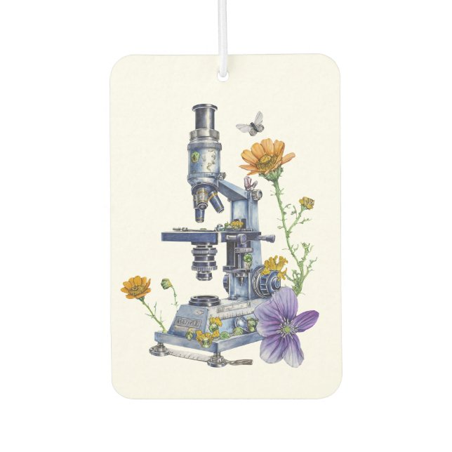 Floral Microscope Car Air Freshener (Front)