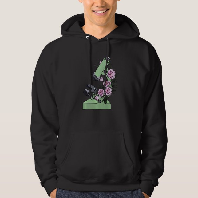 Floral Microscope Medical Laboratory Biology Micro Hoodie (Front)