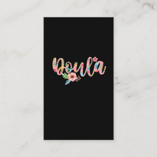 Floral Midwife Flower Cute Baby Birth Doula Business Card