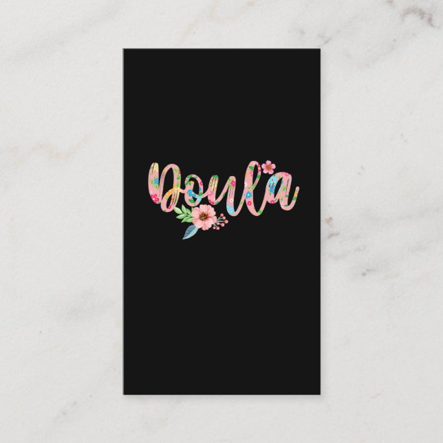 Floral Midwife Flower Cute Baby Birth Doula Business Card (Front)