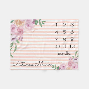 Floral Milestone Baby Blanket